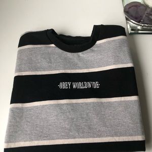 OBEY Striped Crewneck
